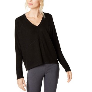 I.N.C International Concepts Womens Ribbed Sleeve Knit Blouse, Black, X-Large - 1 of 1