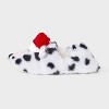 Women's Holiday Cow with 3D Santa Hat Christmas Faux Fur Slipper Socks with Grippers - Wondershop™ Red M/L - 2 of 4