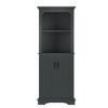 Okak Tall Freestanding Bookcase Bathroom Cabinet with 2 Doors & 2 Shelves,Floor Corner Storage Cabinet for Bathroom,Living Room - 4 of 4