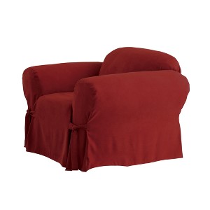 Soft Suede Chair Slipcover Burgundy - Sure Fit, Red