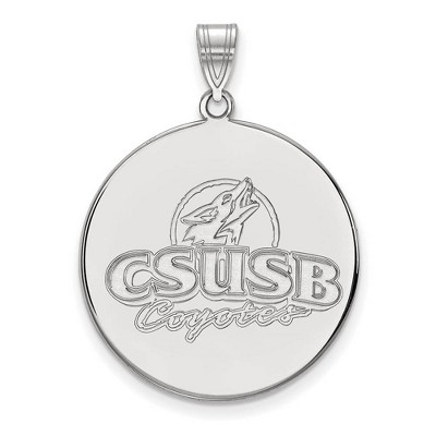 Black Bow Jewelry 10k White Gold California State San Bernardino Coyotes NCAA Extra Large Pendant