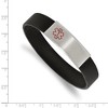 Chisel Stainless Steel Brushed with Red Enamel Black Silicone Stretch Medical ID Bracelet - 3 of 3