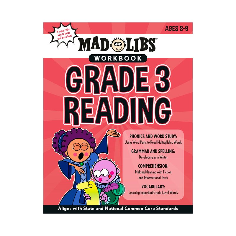 Mad Libs Workbook: Grade 3 Reading - (Mad Libs Workbooks) by  Wiley Blevins & Mad Libs (Paperback), 1 of 2