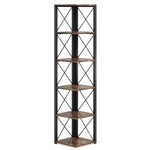 Resenkos Bookshelf, Bookcase Standing Shelf Unts,6-Tier Corner Shelf, 70.86" Corner Bookshelf Storage Etagere Bookcase,White - 1 of 1