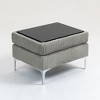 Sapphtopaz Modern Ottoman with Durable Steel Legs Corduroy Upholstered Rectangle Footstool with Flip Top Storage Ottoman for Living Room,Bedroom - 3 of 4