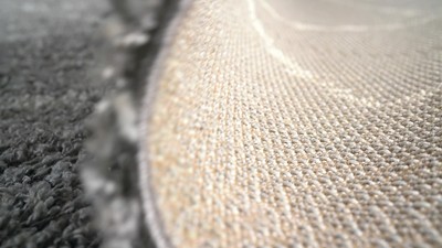 Cream/Grey Moroccan Trellis Shag Area Rug 5' x 8'