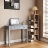 Okak Modern Flip-top Vanity Table with Mirror & Lights,Small Dressing Desk with Storage Drawers,Small Makeup Table for Bedrooms - 2 of 4