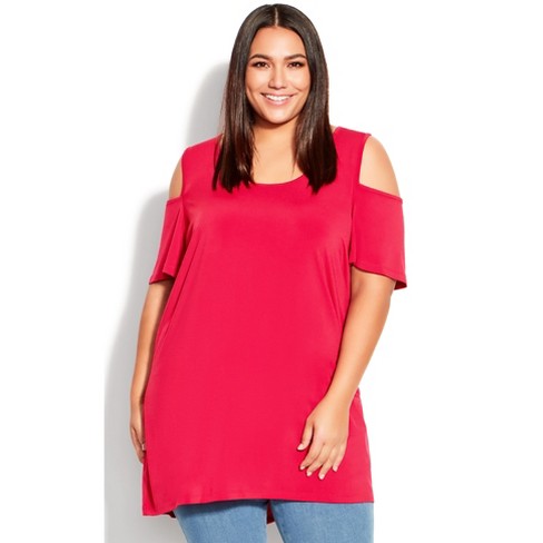 Target plus size cold shoulder tops hot sale