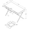 NicBex 48/42" Contemporary Computer Desk, Chrome Metal Frame with Storage Drawers Modern Ergonomic Home Office Workstation - 2 of 4