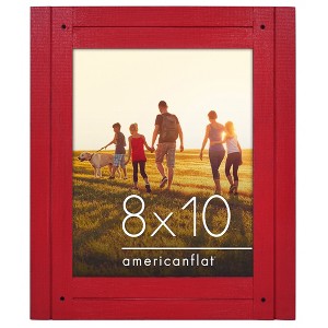 Americanflat 8x10 Picture Frame with Shatter-Resistant Glass, Hampton Collection, Distressed Wood Gallery Picture Frames for Tabletop, Red - 1 of 4