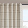 Fleece Lining Plaid Weave Window Curtain Panel, Faux Leather Textured Light Filtering Curtain for All Seasons - 3 of 4
