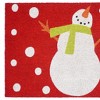 HomeRoots 17" X 29" Red And Christmas Snowman Outdoor Coir Door Mat - 4 of 4