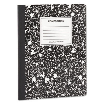 UNIVERSAL Composition Book College Rule 9 3/4 x 7 1/2 White 100 Sheets 20940