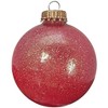 Christmas By Krebs - 67mm / 2.625" Designer Glass Baubles [8 Pieces] - Fire Red Sparkle - 2 of 4