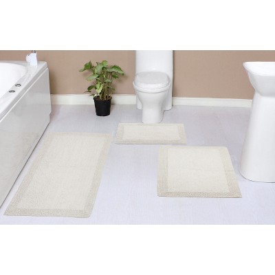 Home Weavers Luxury Collection 100% Cotton Tufted Bathroom Rug Set, Non-Slip Latex Bath Rug Set