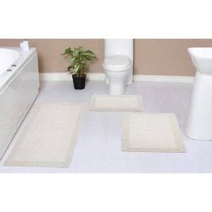 Home Weavers Luxury Collection 100% Cotton Tufted Bathroom Rug Set, Non-Slip Latex Bath Rug Set - 1 of 4