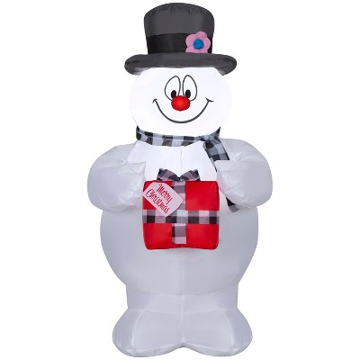 Gemmy Christmas Inflatable Frosty the Snowman with Scarf, 3.5 ft Tall, Multi