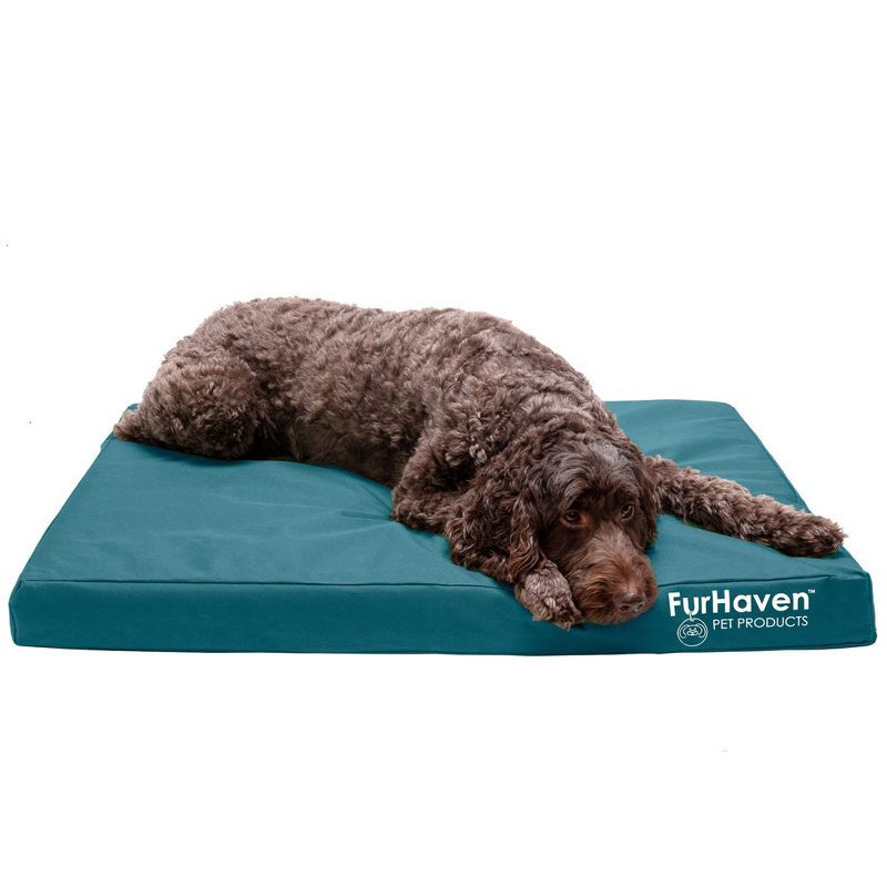 FurHaven Logo Indoor/Outdoor Deluxe Oxford Orthopedic Mattress Dog Bed, 1 of 6