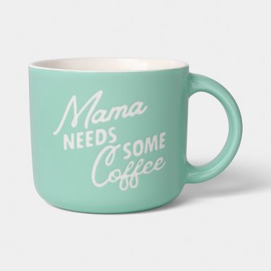 14oz Mama Needs Some Coffee Shortie Mug Green - Room Essentials™