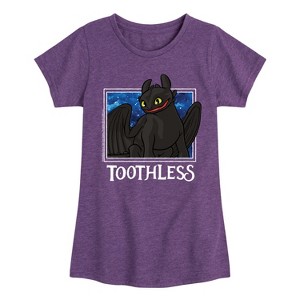 Girls' - How to Train Your Dragon - Toothless Stars Fitted Short Sleeve Graphic T-Shirt - 1 of 4