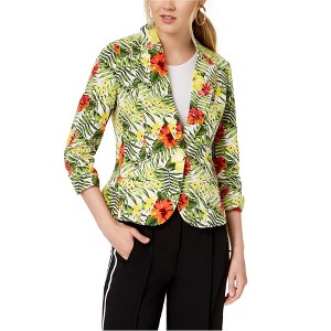 XOXO Womens Ruched Sleeve One Button Blazer Jacket - 1 of 1
