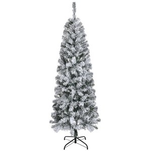 Karl Home 6FT Snow Flocked Artificial Pencil Christmas Tree - 1 of 3