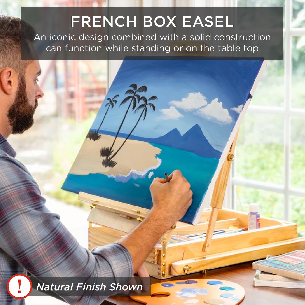 Best Choice Products Art Easel for Painting, Portable Adjustable Tripod with 32-Piece Art Set - Natural - thumbnail 10