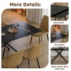 5-Piece Extendable Dining Table Set with Sintered Stone Tabletop and 4 Chairs, Carbon Steel Legs for Kitchen or Dining Room-Tanpinhause - 3 of 4
