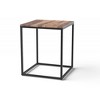HomeRoots 24" Black And Brown Solid Wood And Iron Square End Table - 3 of 4