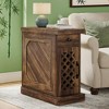 ORRD End Side Table, Brown Accent Table with Storage, Modern Nightstand or Living Room End Table - 2 of 4