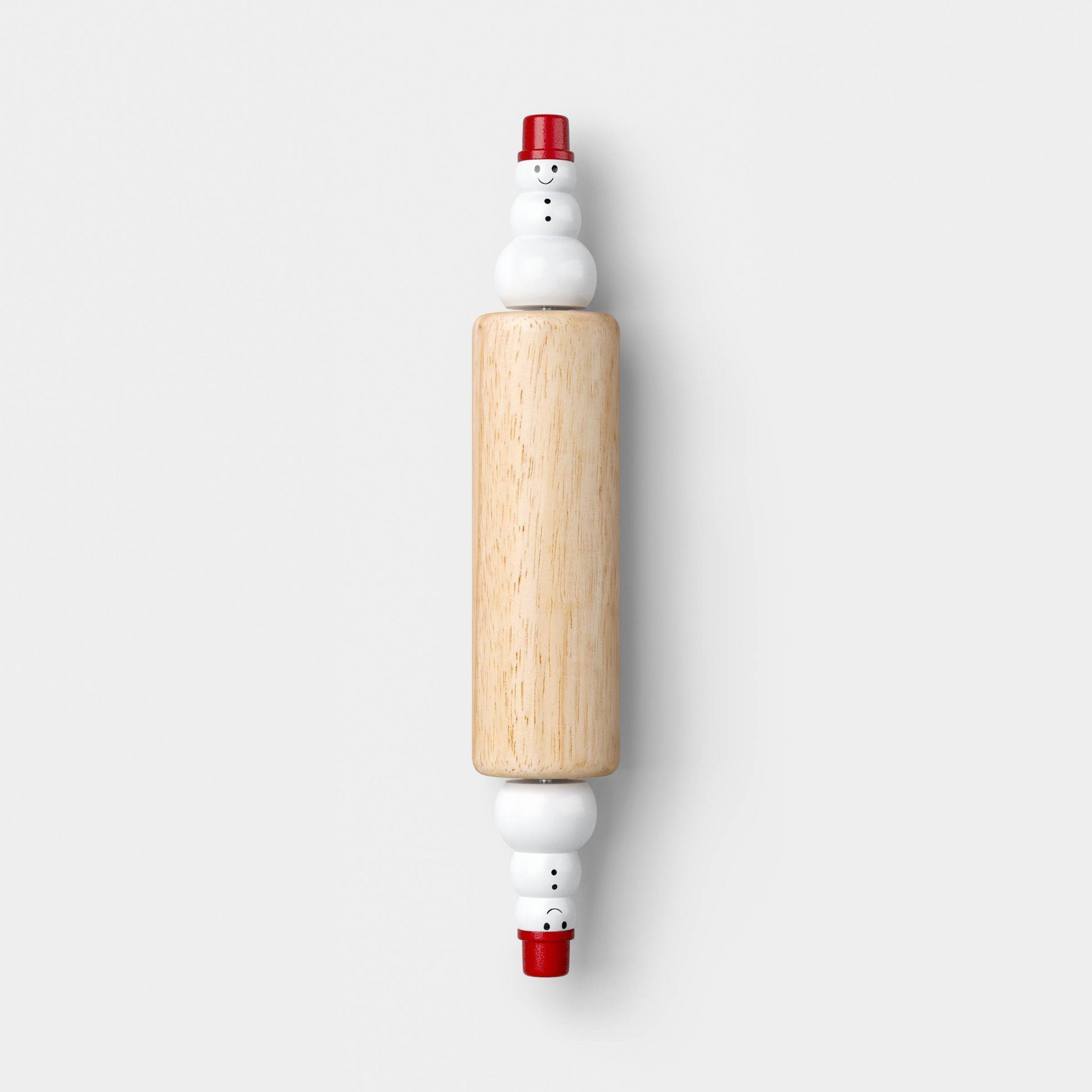 Christmas Snowman Mini Rolling Pin Red/White - Wondershop™