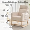 Rocking Chair Nursery,Glider Chair Nursery Chair with High Back and Side Pocket,Rocking Accent Armchair with Rubber Wood Legs for Bedroom/Nursery - 4 of 4