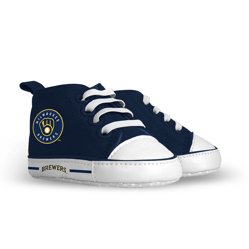 Baby Fanatic Pre-Walkers High-Top Unisex Baby Shoes -  MLB Milwaukee Brewers, 1 of 6