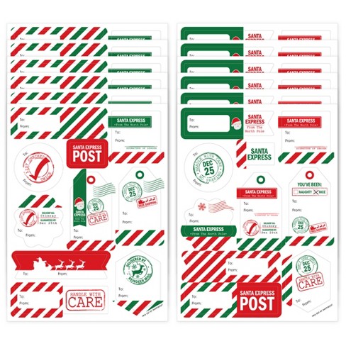 Big Dot Of Happiness Merry Little Christmas Tree - Round Red Truck And Car  Christmas Party To And From Gift Tags - Large Stickers - Set Of 8 : Target