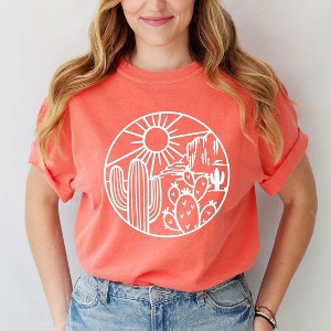 Simply Sage Market Women's Desert Circle Short Sleeve Garment Dyed Tee - 1 of 4