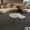Airsurfer Nested Marble White Coffee Table Modern Nested Coffee Table Set Sleek Furniture Piece for Contemporary Living Rooms - 2 of 4