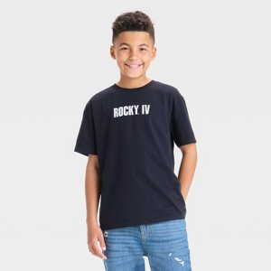 Boys' Rocky Balboa Short Sleeve Graphic T-Shirt - Black - 1 of 4