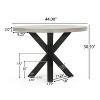 GDFStudio Baja Outdoor Transitional Aluminum and Lightweight Concrete 5 Piece Dining Set - 3 of 4