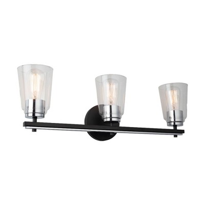 Artcraft Lighting Essex 3 - Light Vanity in  Black/Chrome
