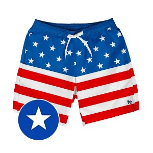 Tipsy Elves Mens American Flag Stretch Swim Trunk: Size X Large - 1 of 4