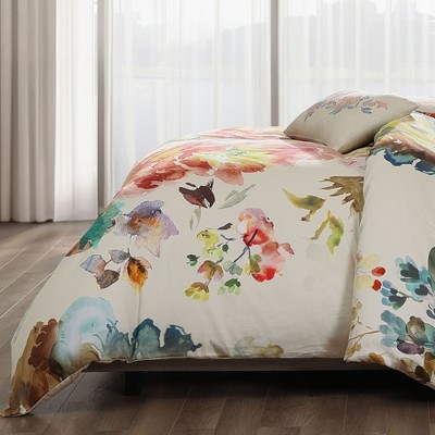 Bebejan Antique Flowers Ivory 100% Cotton Sateen 5 Piece Floral Reversible Comforter Set, All Season Bedding Set - Queen — фото 6