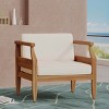 Acacia Wood Club Chair,Outdoor Patio Chair with Water-Resistant Cushions for Backyard,Weather Resistant Patio Accent Chair-Coolbibila - 3 of 4