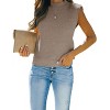 Womens Cap Sleeve Pullover Sweater Knit Tank Tops Crew Neck Sweater - 3 of 4