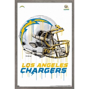Trends International NFL Los Angeles Chargers - Drip Helmet 20 Framed Wall Poster Prints - 1 of 4