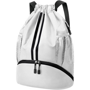Drawstring Sports Backpack with Shoe and Wet Pockets, Water-Resistant Gym & Swim Bag for Men and Women - 1 of 4