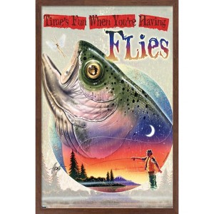 Trends International James Mazzotta - Bass Fly Fish Framed Wall Poster Prints - 1 of 4