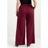 June + Vie by Roaman's Women's Plus Size Pleated Wide-Leg Trousers - 3 of 4