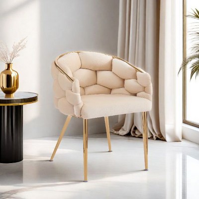 Elegant Velvet Arm Chair with Gold Legs, Modern Accent Chair with Full Back Support for Living Room, Office, Bedroom -Christopher Knight Home