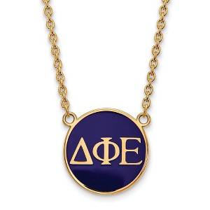 Black Bow Jewelry 14k Yellow Gold Plated Sterling Silver Delta Phi Epsilon Greek Life Necklace 18 Inch - 1 of 4