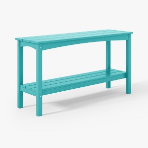 WestinTrends Malibu 55" All Weather HDPE Outdoor Patio Two Shelf Table - 1 of 4